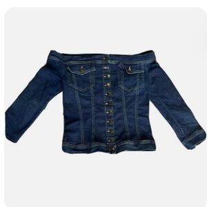 **RARE** VINTAGE plein sud Off Shoulder Jean Top